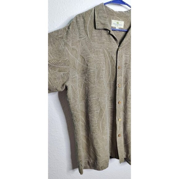 Island Shores 100% Silk Men's brown Tropical Button down. Size XL - Picture 3 of 10